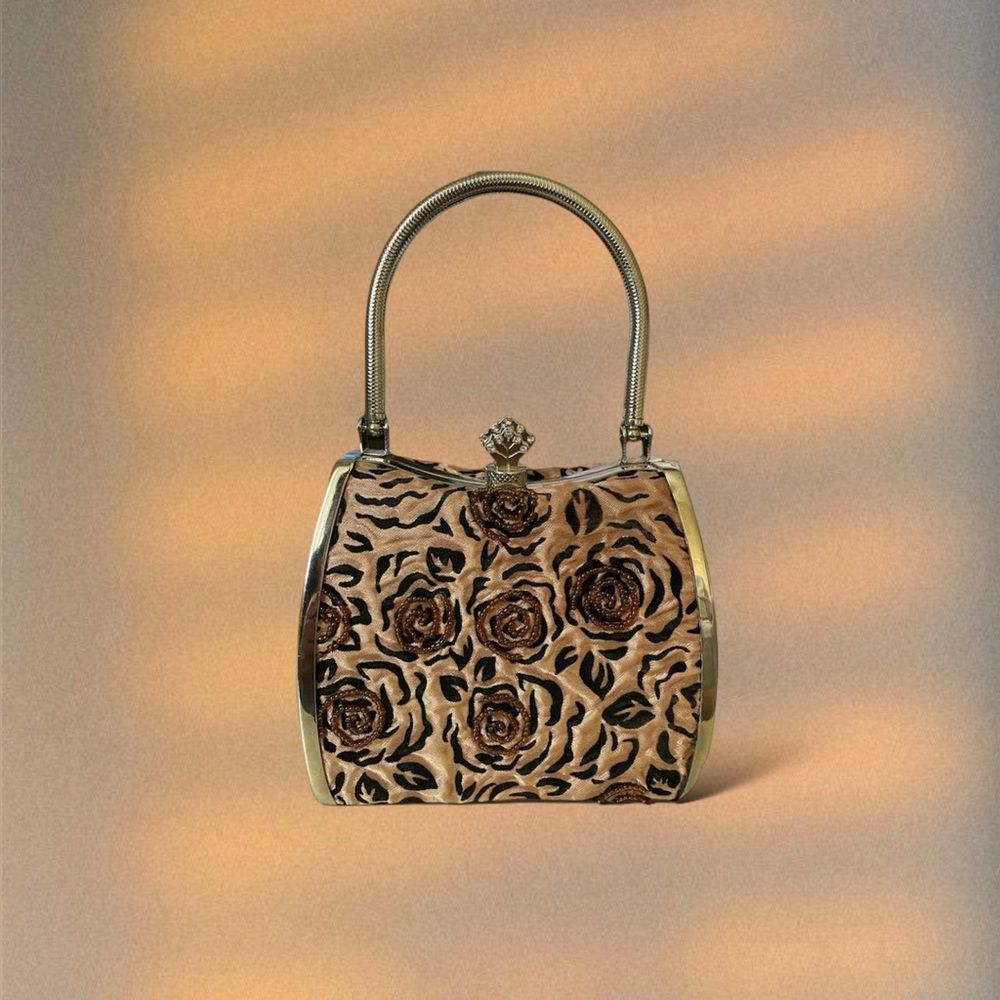 Vintage Rose Beaded Small Purse
